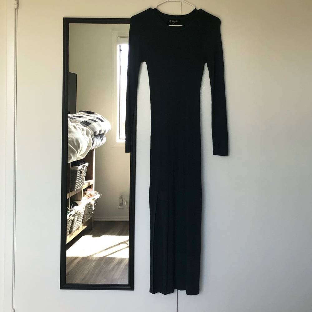 Blue sweater dress